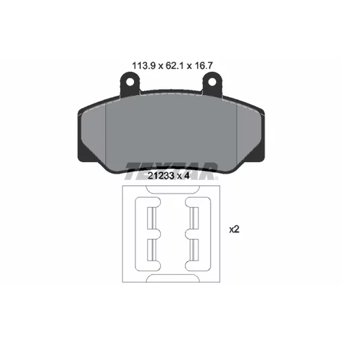 Sada brzdových platničiek kotúčovej brzdy TEXTAR 2123302