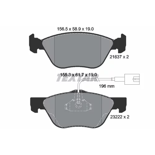 Sada brzdových platničiek kotúčovej brzdy TEXTAR 2163702