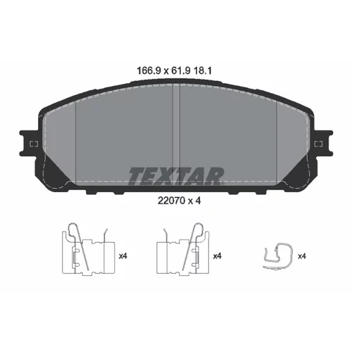 Sada brzdových platničiek kotúčovej brzdy TEXTAR 2207001