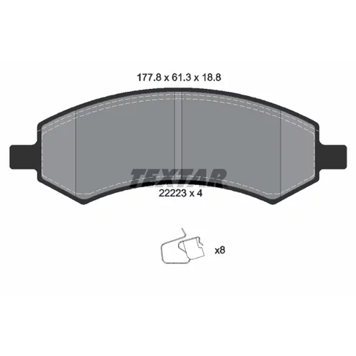 Sada brzdových platničiek kotúčovej brzdy 2222301 /TEXTAR/