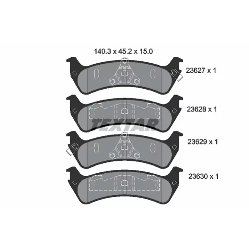 Sada brzdových platničiek kotúčovej brzdy TEXTAR 2362701