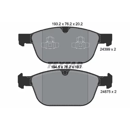 Sada brzdových platničiek kotúčovej brzdy TEXTAR 2439901