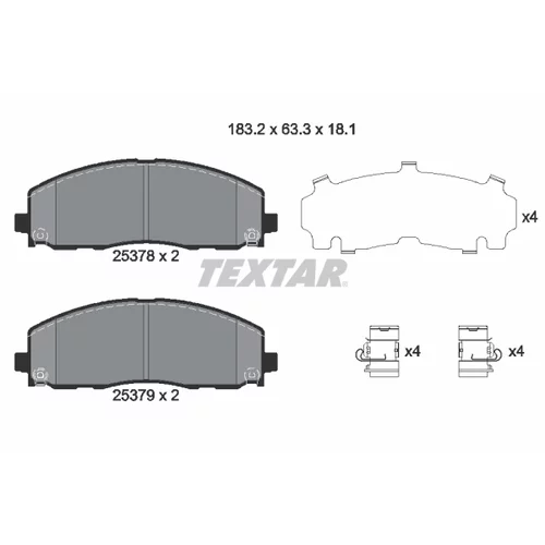 Sada brzdových platničiek kotúčovej brzdy TEXTAR 2537801