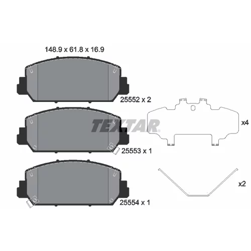 Sada brzdových platničiek kotúčovej brzdy TEXTAR 2555201