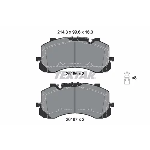 Sada brzdových platničiek kotúčovej brzdy TEXTAR 2618601