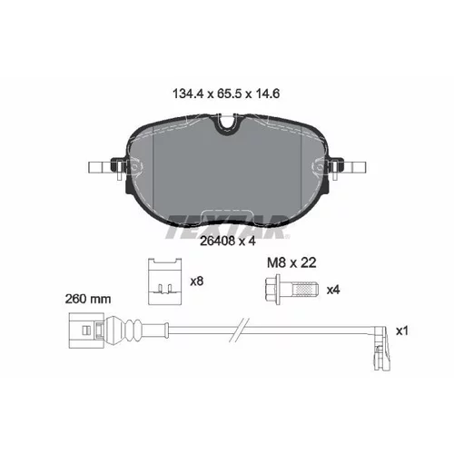 Sada brzdových platničiek kotúčovej brzdy TEXTAR 2640801