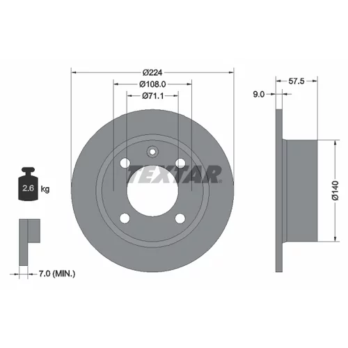 Brzdový kotúč TEXTAR 92059700