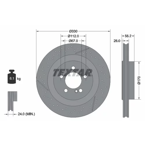 Brzdový kotúč TEXTAR 92151605