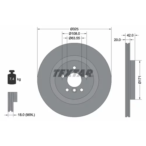 Brzdový kotúč 92318105 /TEXTAR/