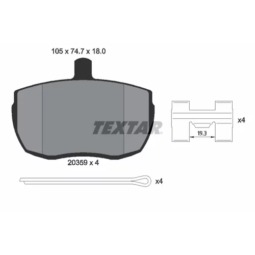 Sada brzdových platničiek kotúčovej brzdy TEXTAR 2035908