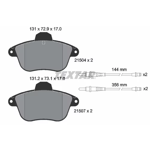 Sada brzdových platničiek kotúčovej brzdy TEXTAR 2150401