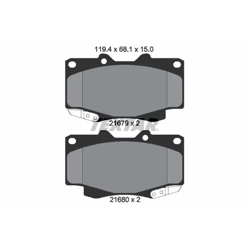 Sada brzdových platničiek kotúčovej brzdy TEXTAR 2168001