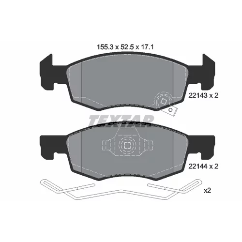 Sada brzdových platničiek kotúčovej brzdy TEXTAR 2214301