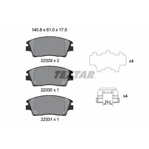 Sada brzdových platničiek kotúčovej brzdy TEXTAR 2232901