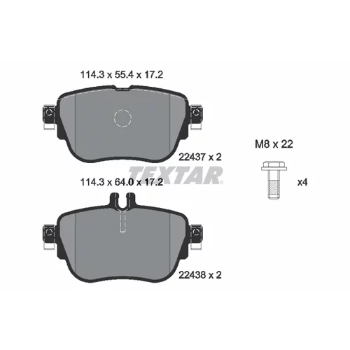 Sada brzdových platničiek kotúčovej brzdy TEXTAR 2243701