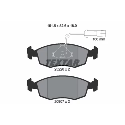 Sada brzdových platničiek kotúčovej brzdy TEXTAR 2322702