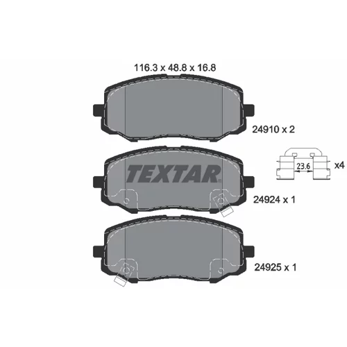 Sada brzdových platničiek kotúčovej brzdy TEXTAR 2491001
