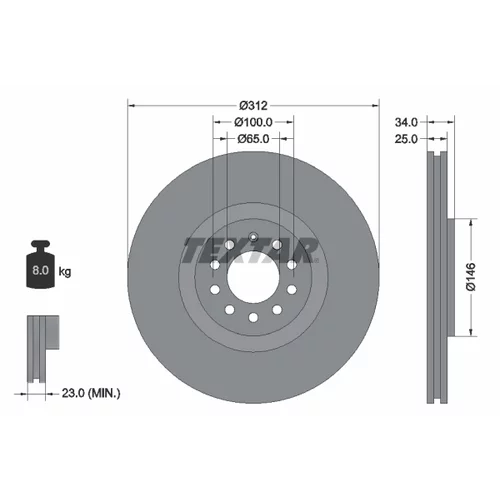 Brzdový kotúč 92098505 /TEXTAR/