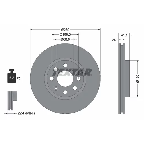 Brzdový kotúč TEXTAR 92111103