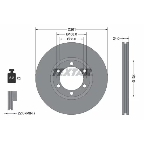 Brzdový kotúč TEXTAR 92234700