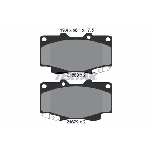 Sada brzdových platničiek kotúčovej brzdy TEXTAR 2168003