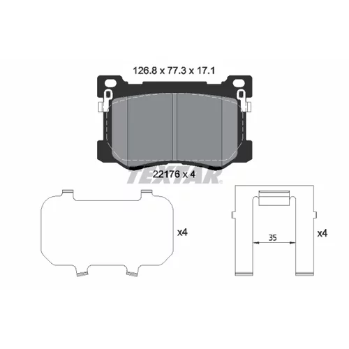 Sada brzdových platničiek kotúčovej brzdy TEXTAR 2217601