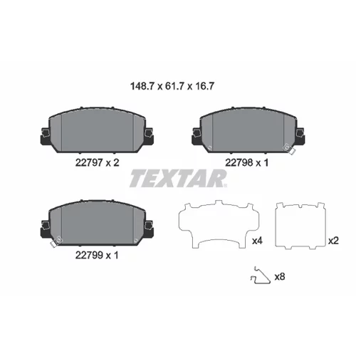 Sada brzdových platničiek kotúčovej brzdy TEXTAR 2279701