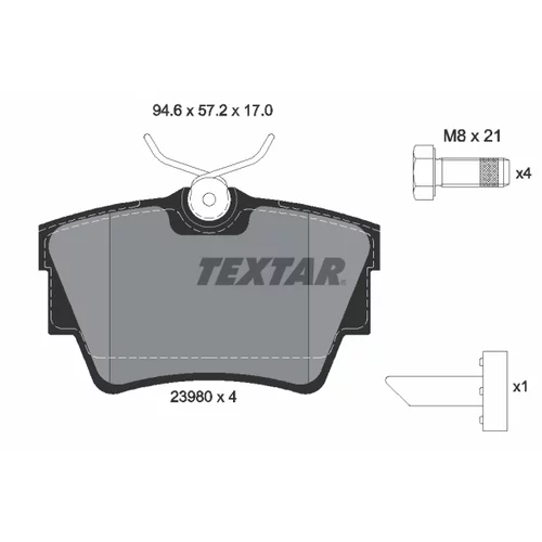 Sada brzdových platničiek kotúčovej brzdy TEXTAR 2398001