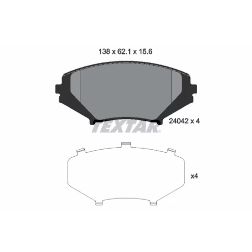 Sada brzdových platničiek kotúčovej brzdy TEXTAR 2404201