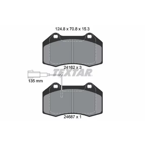 Sada brzdových platničiek kotúčovej brzdy TEXTAR 2416202