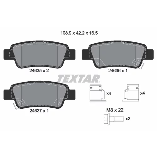Sada brzdových platničiek kotúčovej brzdy TEXTAR 2463501