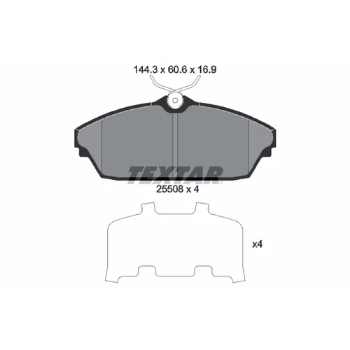 Sada brzdových platničiek kotúčovej brzdy TEXTAR 2550801