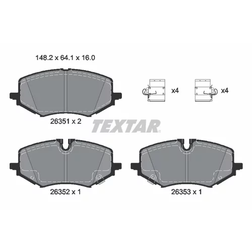 Sada brzdových platničiek kotúčovej brzdy TEXTAR 2635102