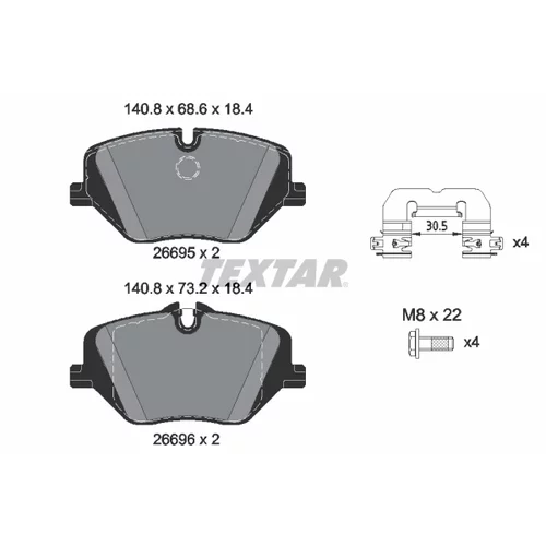 Sada brzdových platničiek kotúčovej brzdy TEXTAR 2669501