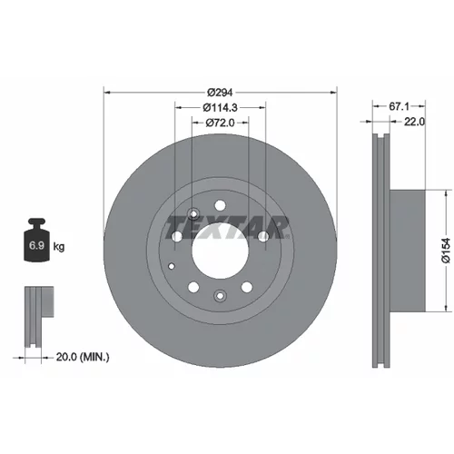 Brzdový kotúč TEXTAR 92079500
