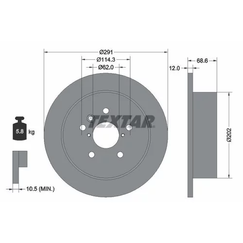 Brzdový kotúč TEXTAR 92144203