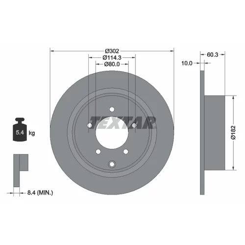 Brzdový kotúč 92177303 /TEXTAR/