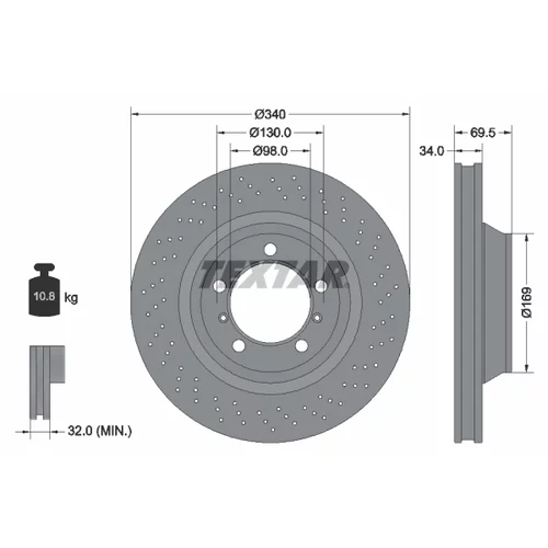 Brzdový kotúč TEXTAR 92287905