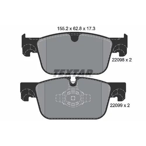 Sada brzdových platničiek kotúčovej brzdy TEXTAR 2209801
