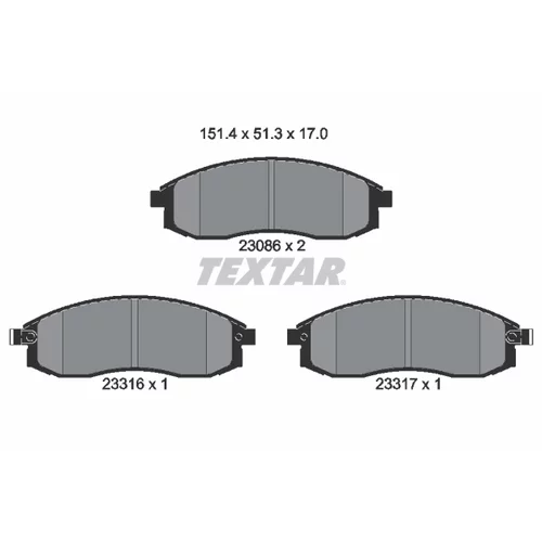 Sada brzdových platničiek kotúčovej brzdy TEXTAR 2308601