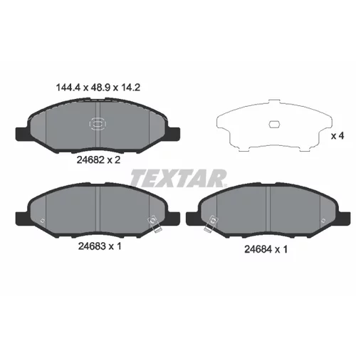 Sada brzdových platničiek kotúčovej brzdy TEXTAR 2468201