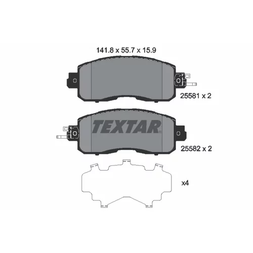 Sada brzdových platničiek kotúčovej brzdy TEXTAR 2558101