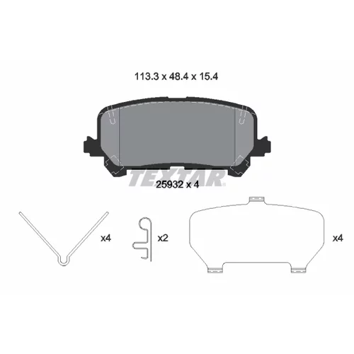 Sada brzdových platničiek kotúčovej brzdy TEXTAR 2593201