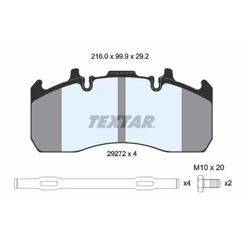 Sada brzdových platničiek kotúčovej brzdy TEXTAR 2927201 - obr. 1