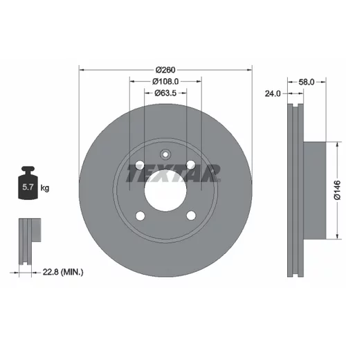 Brzdový kotúč TEXTAR 92027300