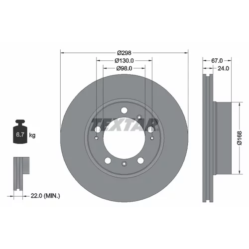 Brzdový kotúč TEXTAR 92088803
