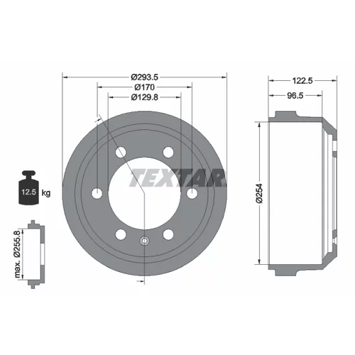Brzdový bubon TEXTAR 94021500
