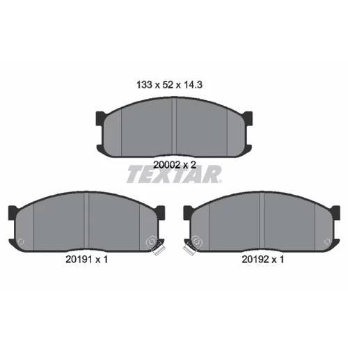 Sada brzdových platničiek kotúčovej brzdy TEXTAR 2000201