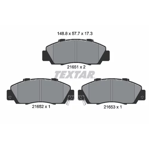 Sada brzdových platničiek kotúčovej brzdy TEXTAR 2165101