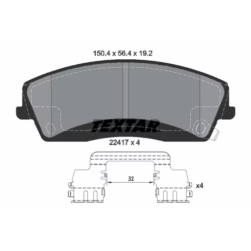 Sada brzdových platničiek kotúčovej brzdy TEXTAR 2241701